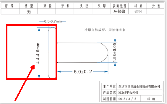 螺絲頭徑